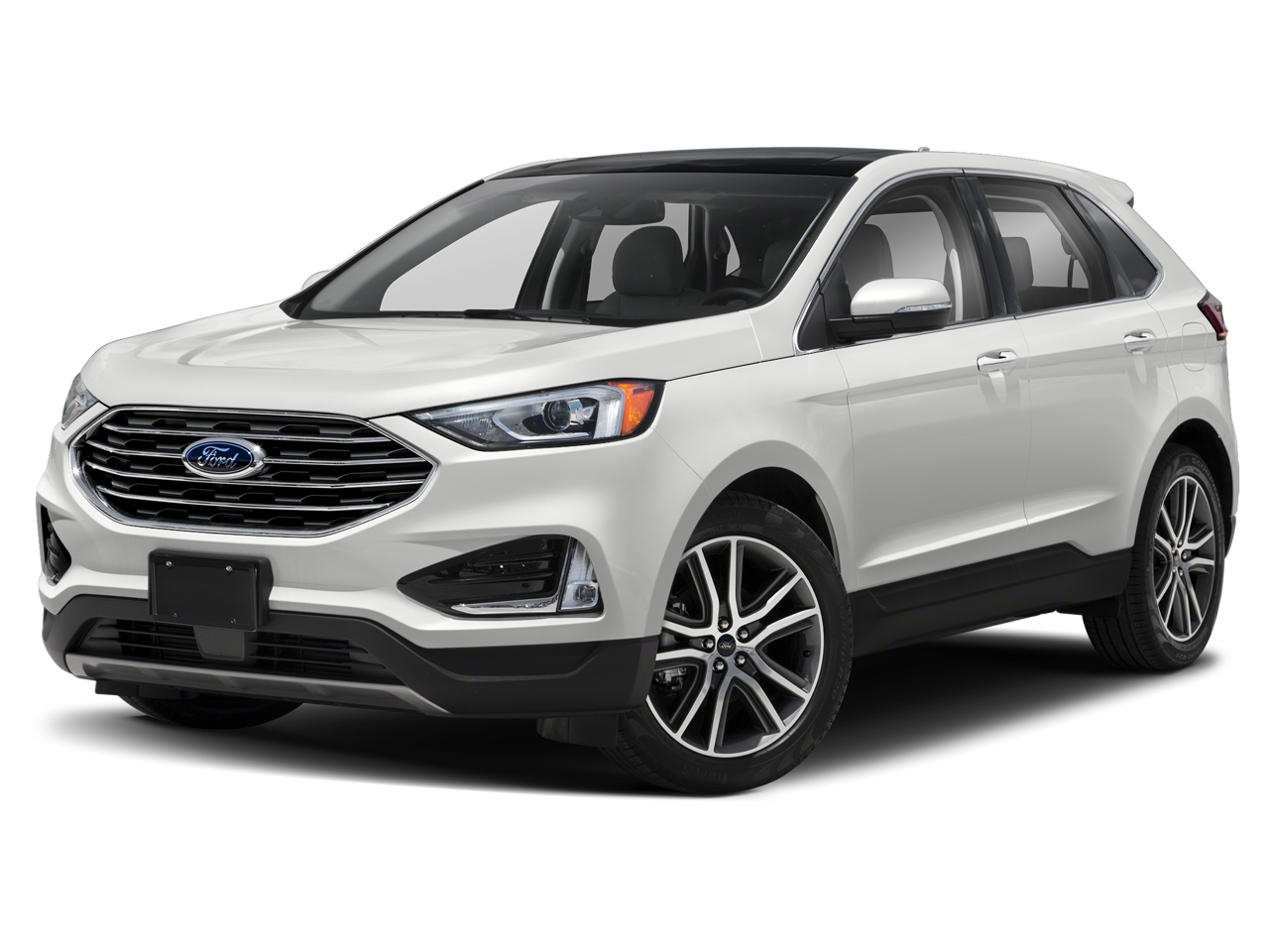 2020 Ford Edge SEL in Oxford White — front three-quarter view