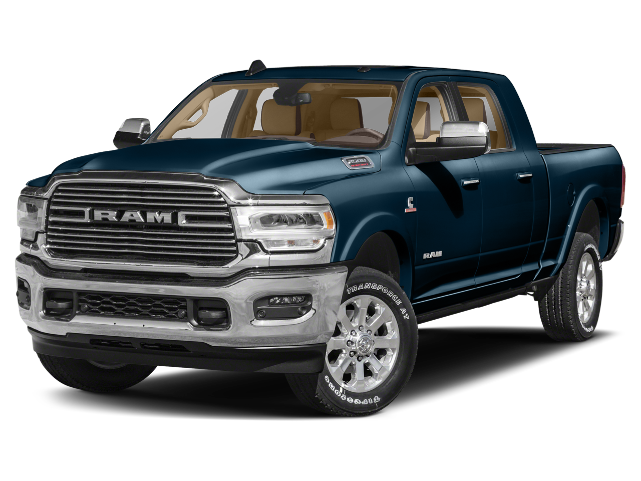 2022 RAM 2500 Laramie in Patriot Blue Pearlcoat — front three-quarter view