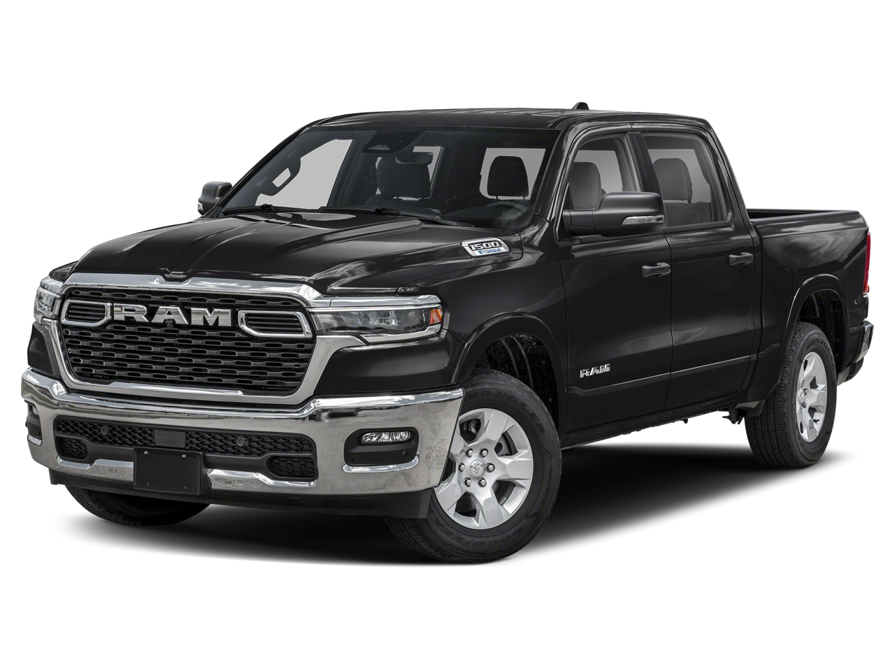 2026 RAM 1500 Big Horn/Lone Star Lone Star 4x2 Crew Cab 5'7" Box in Diamond Black Crystal Pearlcoat — front three-quarter view