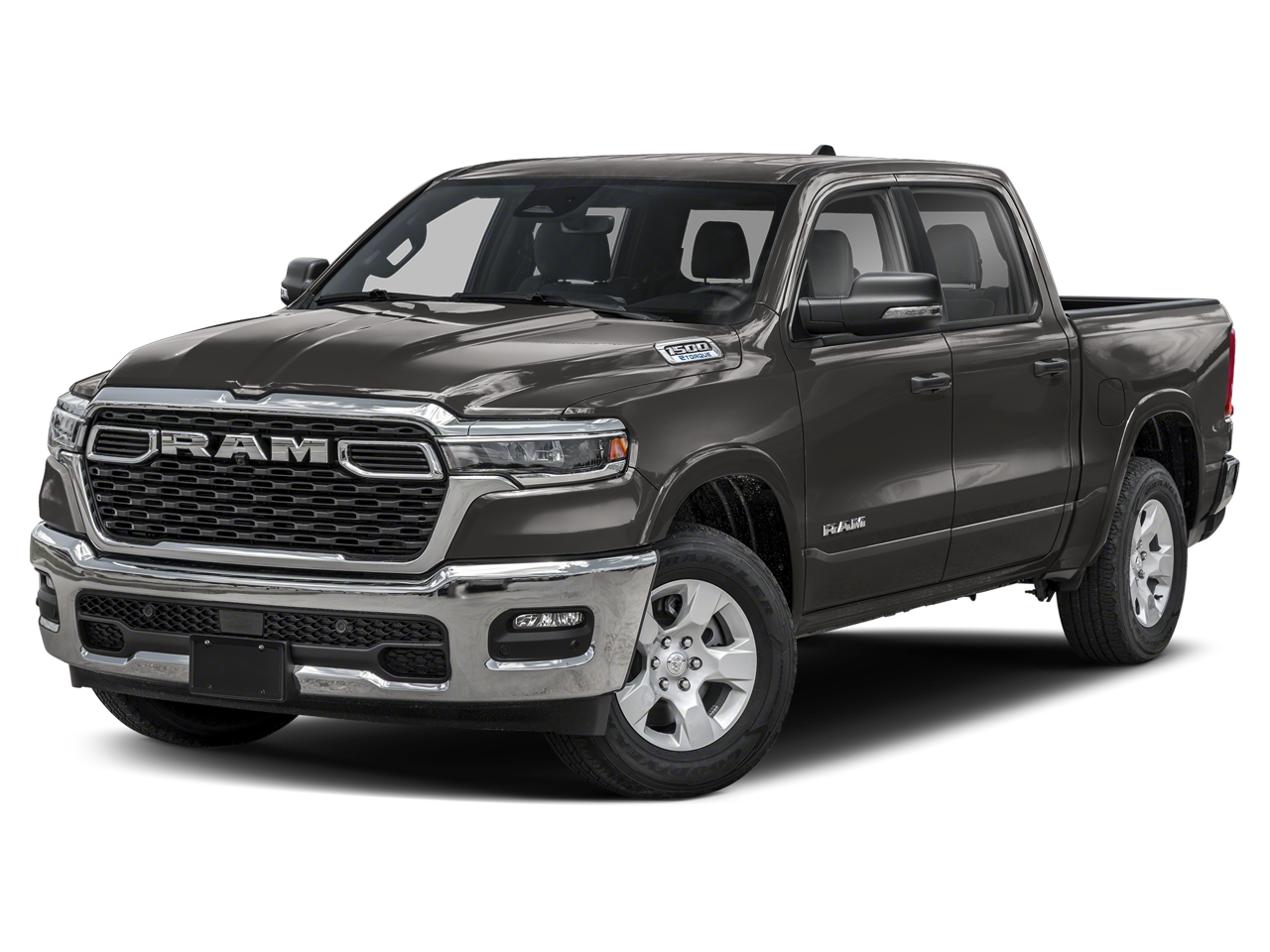 2026 RAM 1500 Big Horn/Lone Star Lone Star 4x2 Crew Cab 5'7" Box in Granite Crystal Metallic Clearcoat — front three-quarter view