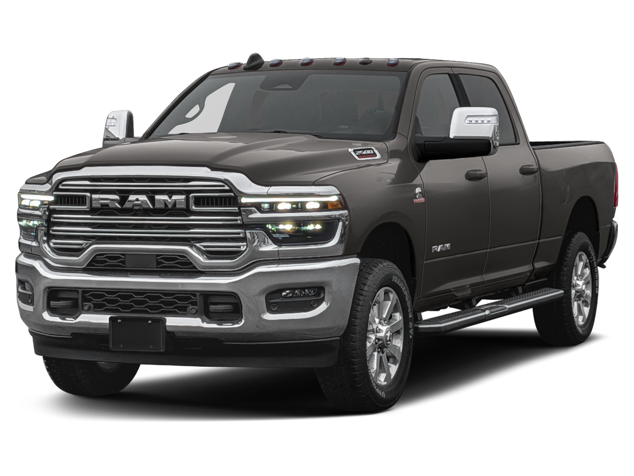 2026 RAM 2500 Laramie 4x4 Crew Cab 6'4" Box in Granite Crystal Metallic Clearcoat — front three-quarter view