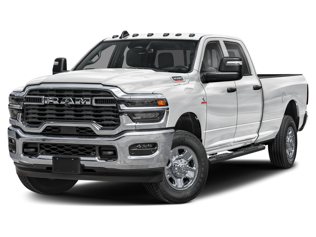 2026 RAM 3500 Tradesman 4x4 Crew Cab 8' Box in Bright White Clearcoat — front three-quarter view