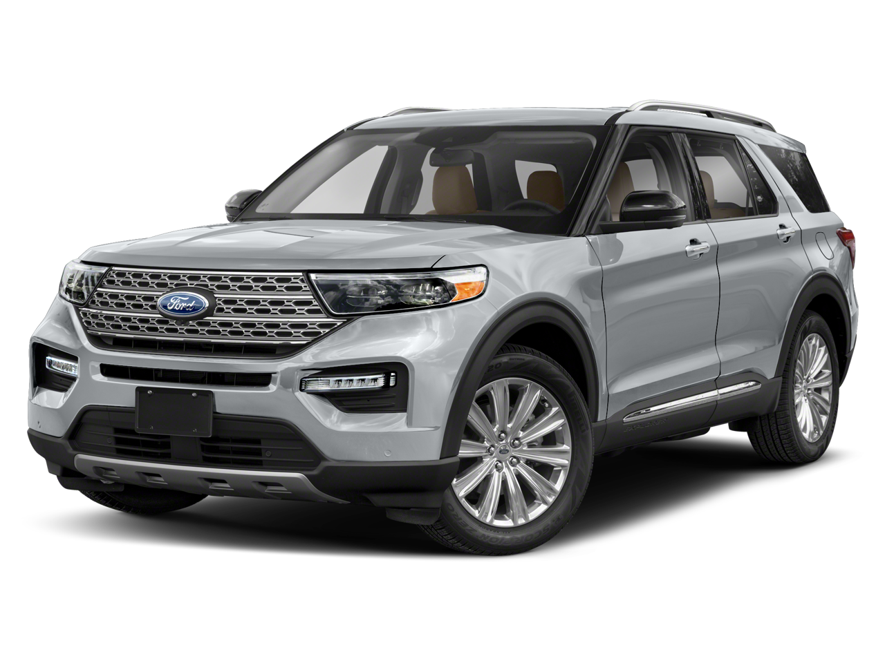 2023 Ford Explorer Limited in Black Metallic — front three-quarter view