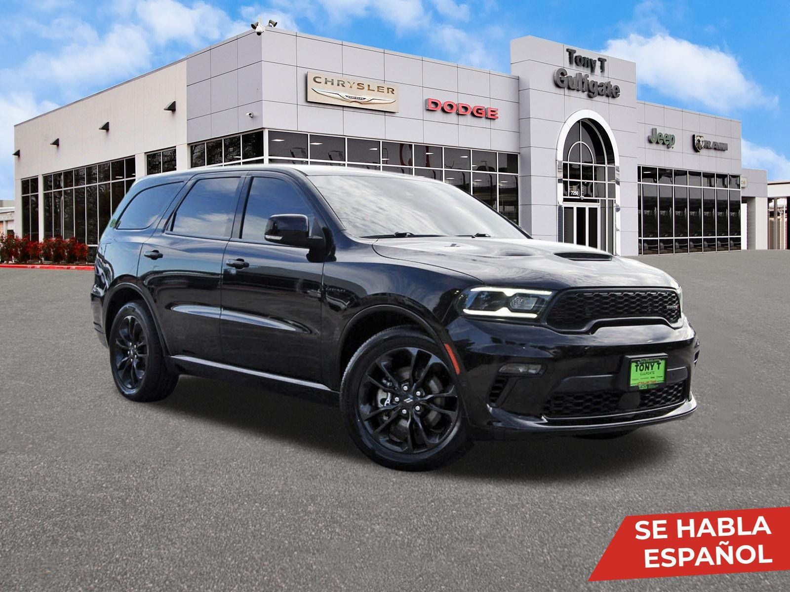 2022 Dodge Durango R/T Plus in Db Black Crystal Clearcoat — front three-quarter view