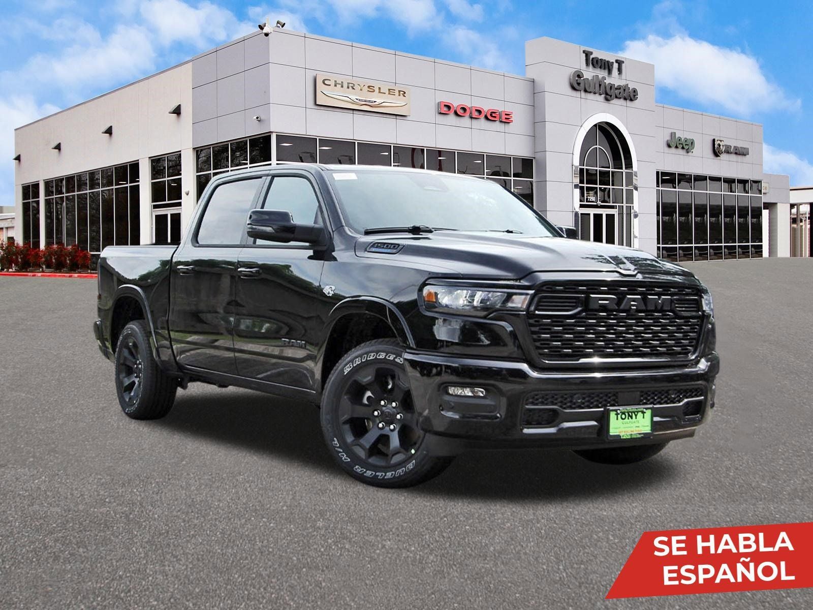 2026 RAM 1500 Big Horn/Lone Star Lone Star 4x2 Crew Cab 5'7" Box in Diamond Black Crystal Pearlcoat — front three-quarter view