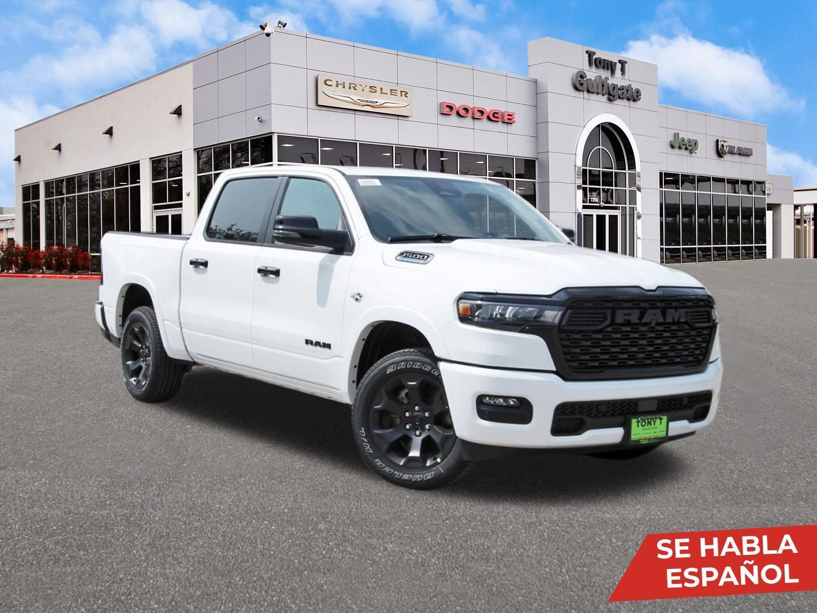 2026 RAM 1500 Big Horn/Lone Star Lone Star 4x4 Crew Cab 5'7" Box in Bright White Clearcoat — front three-quarter view