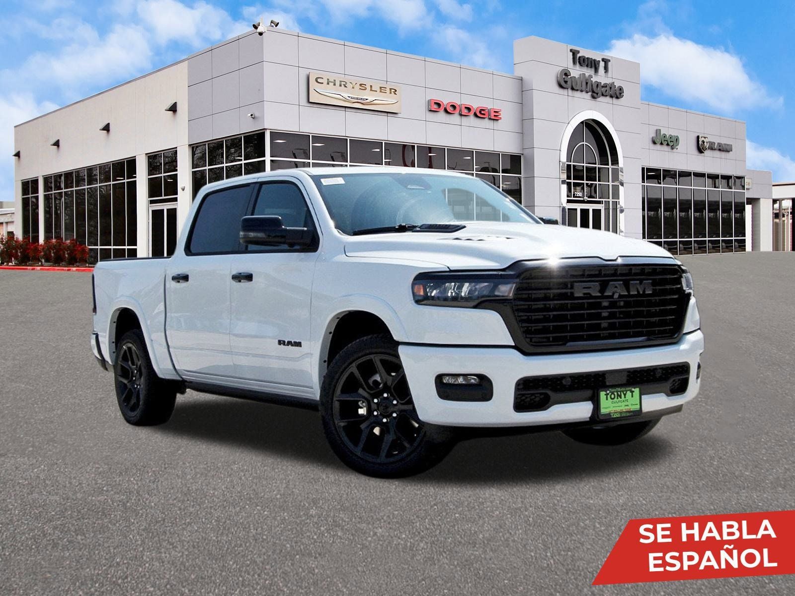 2026 RAM 1500 Laramie 4x4 Crew Cab 5'7" Box in Bright White Clearcoat — front three-quarter view