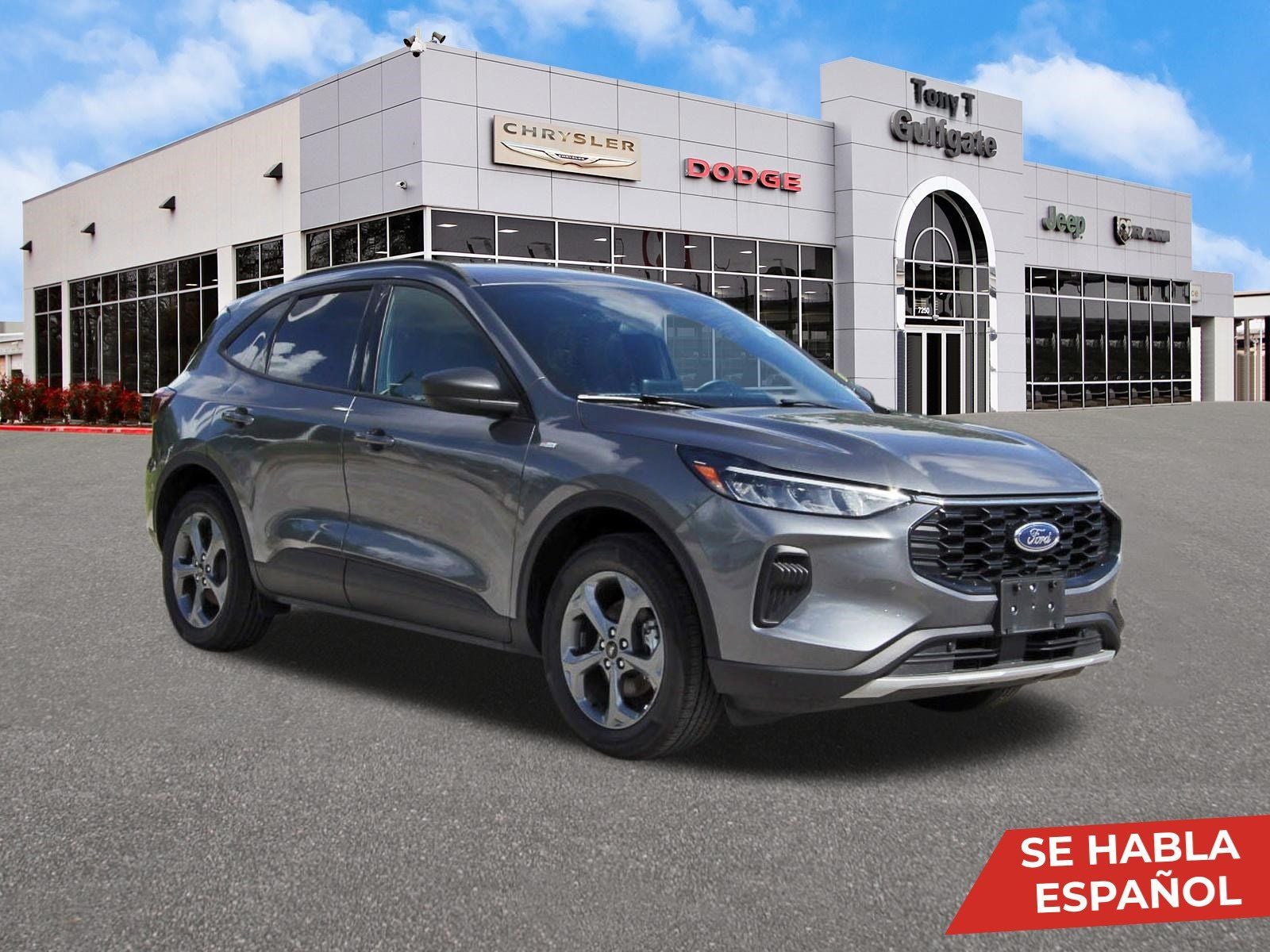 2025 Ford Escape ST-Line in Gray Metallic — front three-quarter view