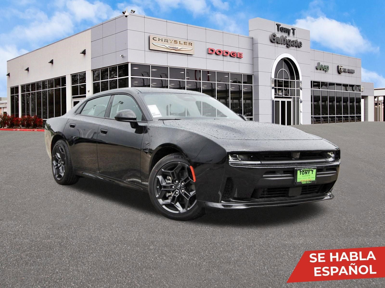 2026 Dodge Charger R/T 4-Door AWD in Diamond Black Crystal Pearlcoat — front three-quarter view