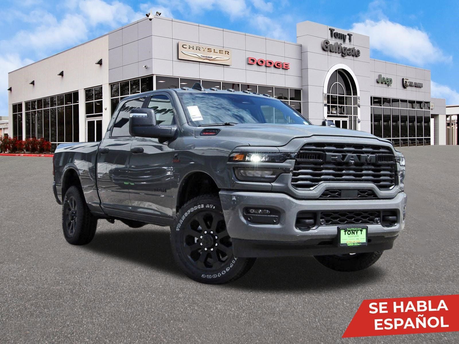 2026 RAM 3500 Big Horn Lone Star 4x4 Crew Cab 6'4" Box in Ceramic Gray Clearcoat — front three-quarter view
