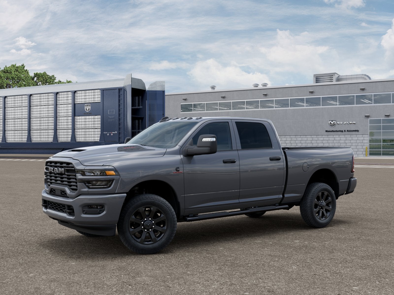 2026 RAM 2500 Black Express 4x4 Crew Cab 6'4" Box in Ceramic Gray Clearcoat — front three-quarter view