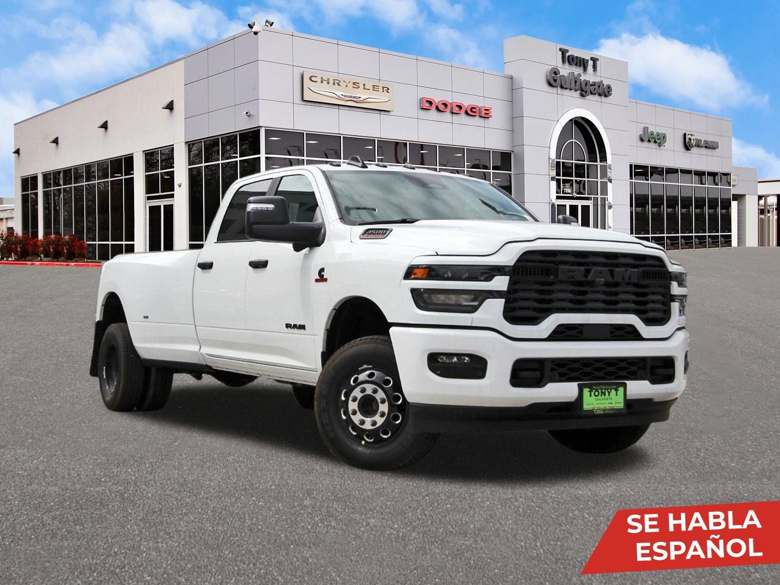 2026 RAM 3500 Big Horn Lone Star 4x4 Crew Cab 8' Box in Bright White Clearcoat — front three-quarter view