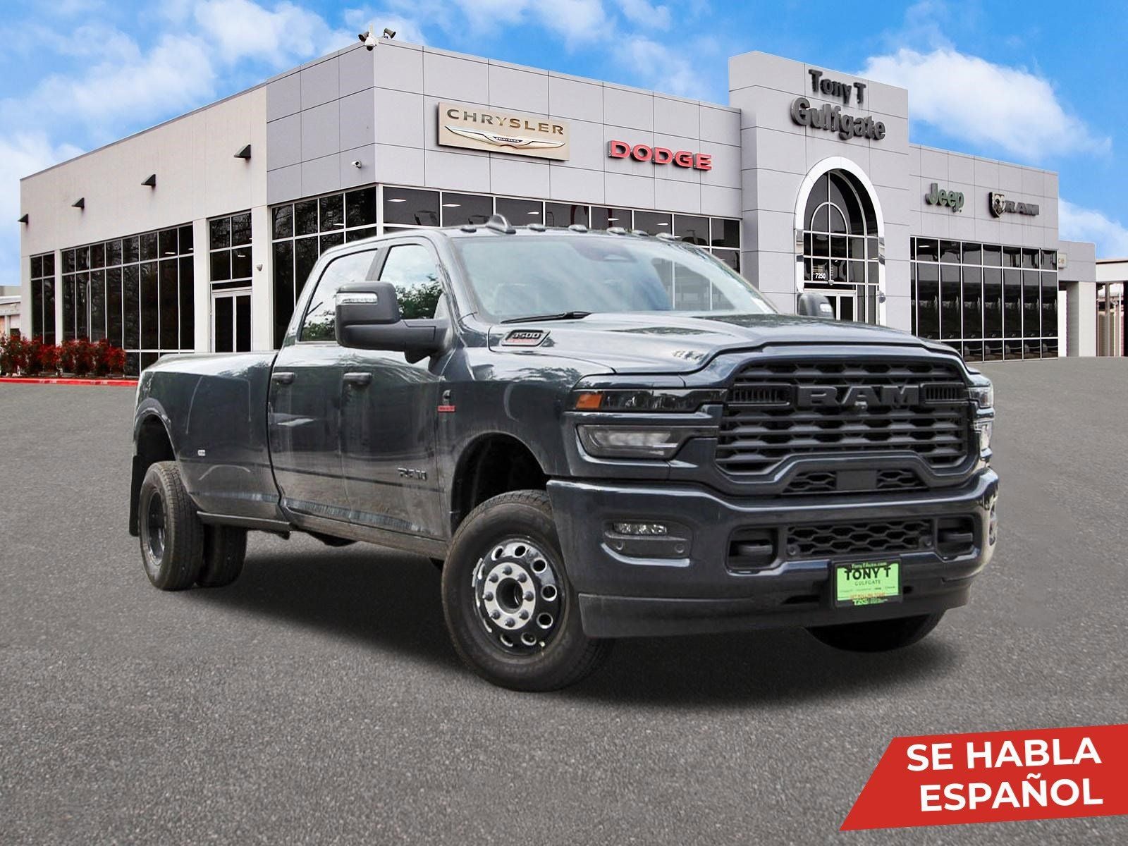 2026 RAM 3500 Big Horn Lone Star 4x4 Crew Cab 8' Box in Forged Blue Metallic — front three-quarter view