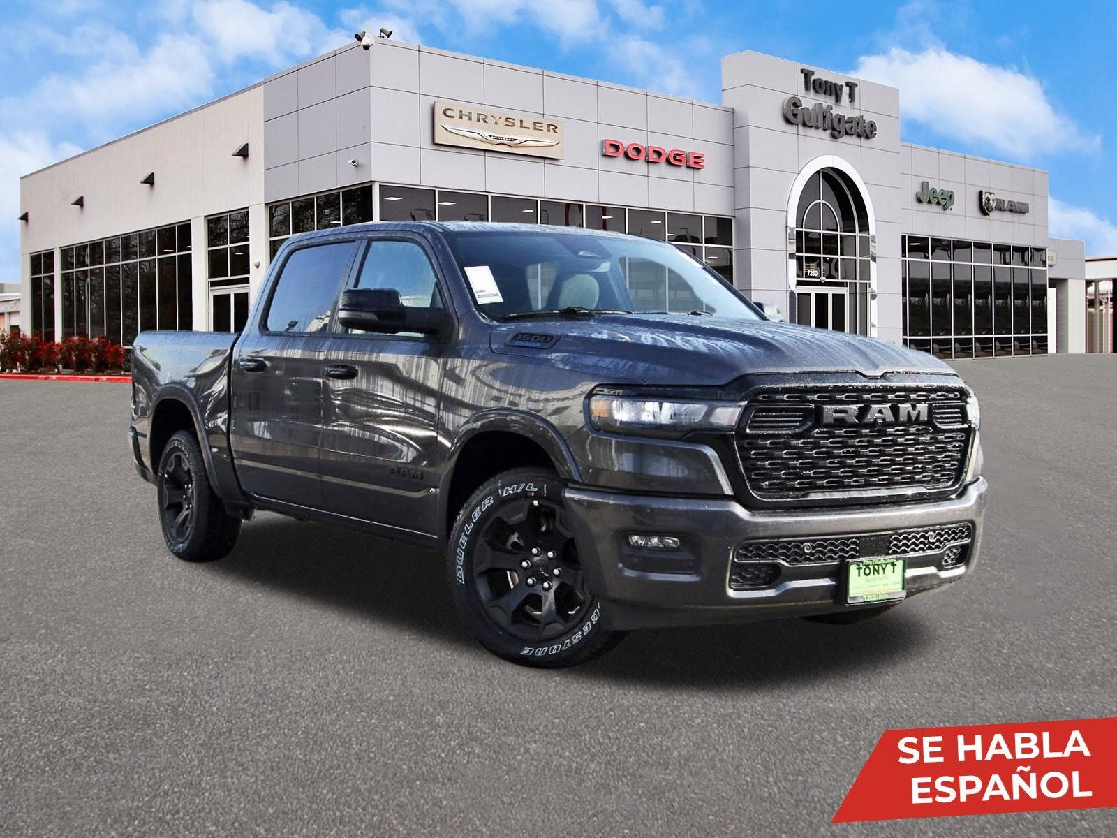 2026 RAM 1500 Big Horn/Lone Star Lone Star 4x2 Crew Cab 5'7" Box in Granite Crystal Metallic Clearcoat — front three-quarter view