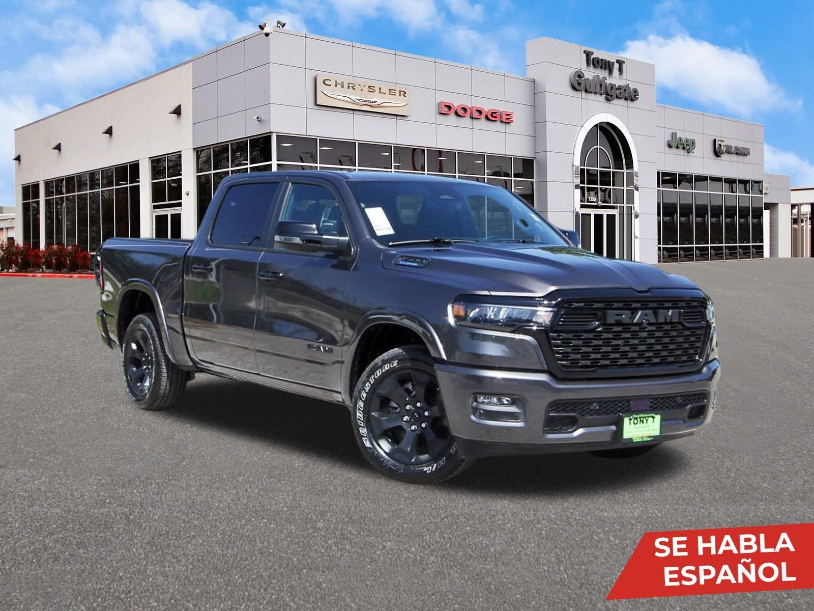 2026 RAM 1500 Big Horn/Lone Star Lone Star 4x2 Crew Cab 5'7" Box in Granite Crystal Metallic Clearcoat — front three-quarter view