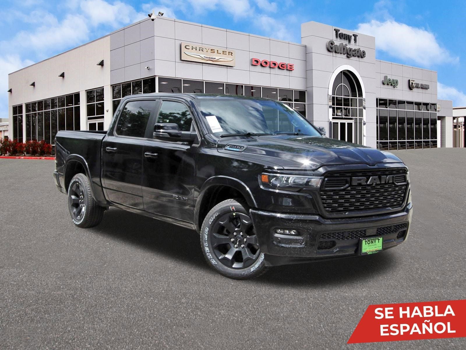 2026 RAM 1500 Big Horn/Lone Star Lone Star 4x2 Crew Cab 5'7" Box in Diamond Black Crystal Pearlcoat — front three-quarter view