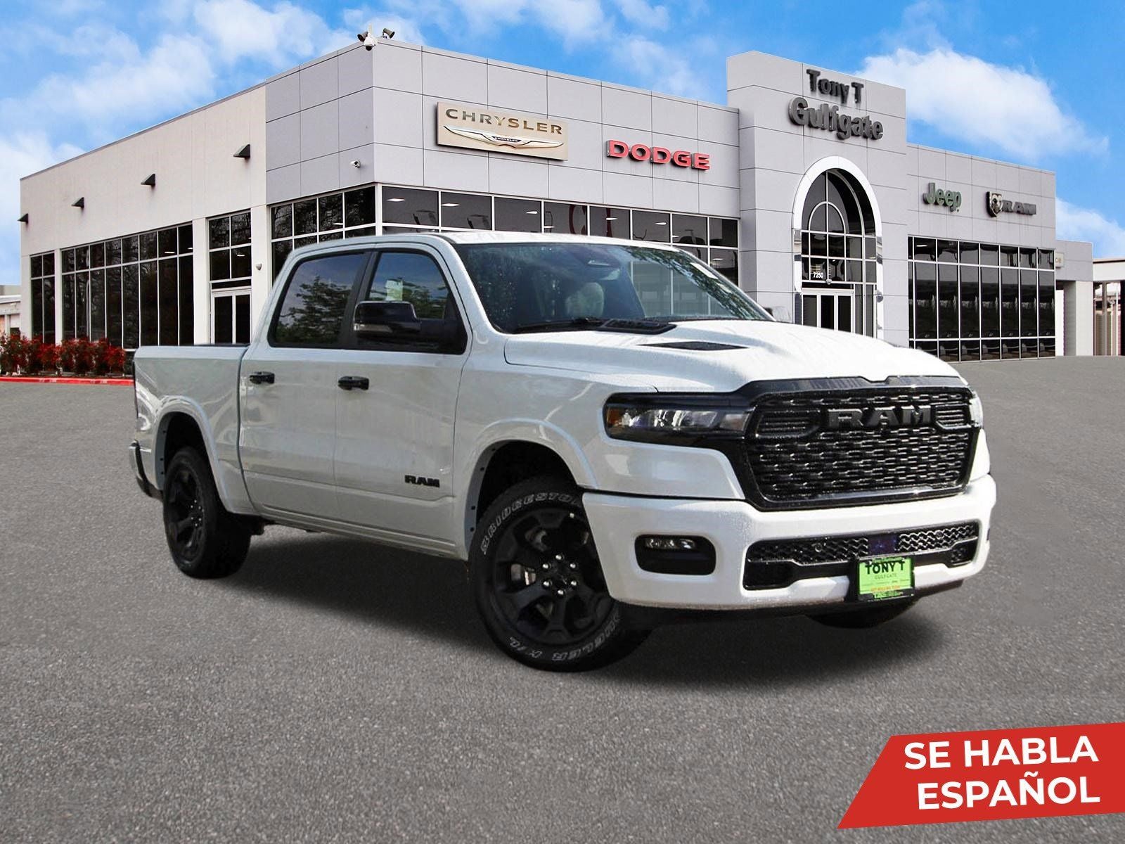 2026 RAM 1500 Big Horn/Lone Star Lone Star 4x4 Crew Cab 5'7" Box in Bright White Clearcoat — front three-quarter view