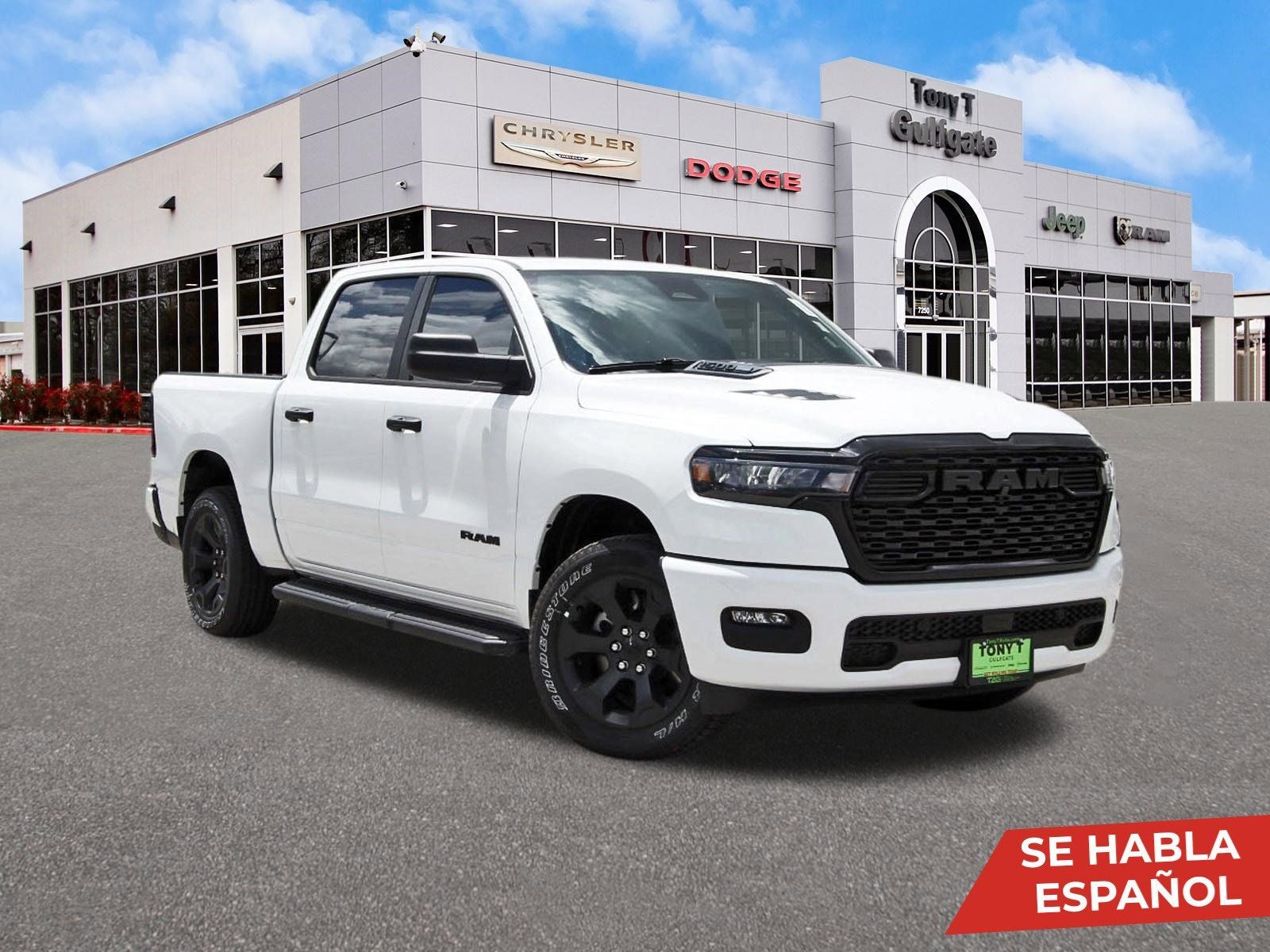 2026 RAM 1500 Express 4x4 Crew Cab 5'7" Box in Bright White Clearcoat — front three-quarter view