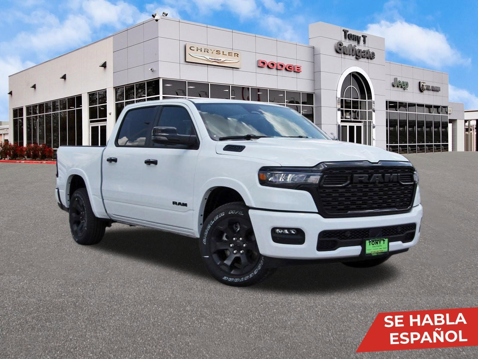2026 RAM 1500 Big Horn/Lone Star Lone Star 4x4 Crew Cab 5'7" Box in Bright White Clearcoat — front three-quarter view