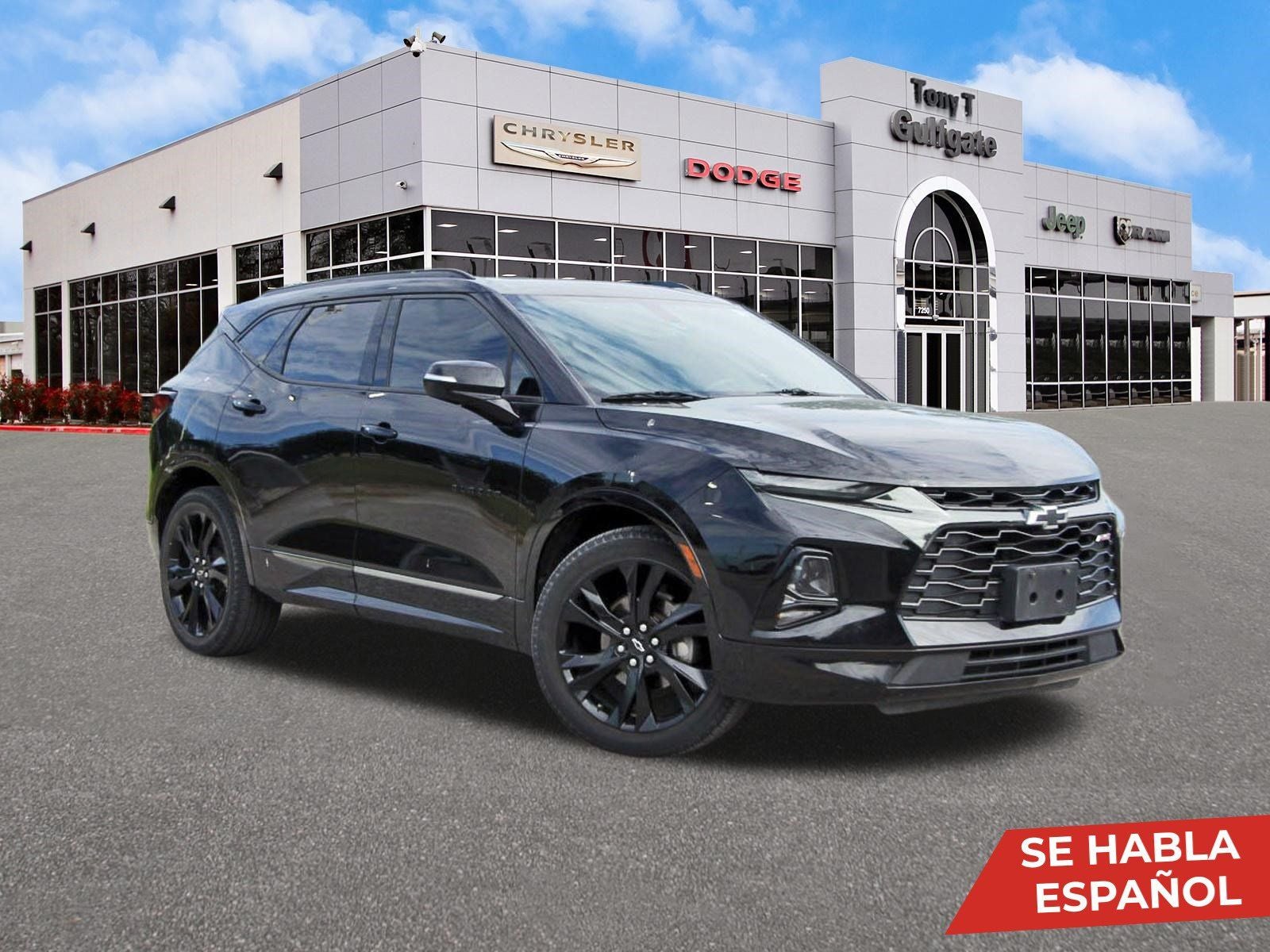2020 Chevrolet Blazer RS in Black — front three-quarter view