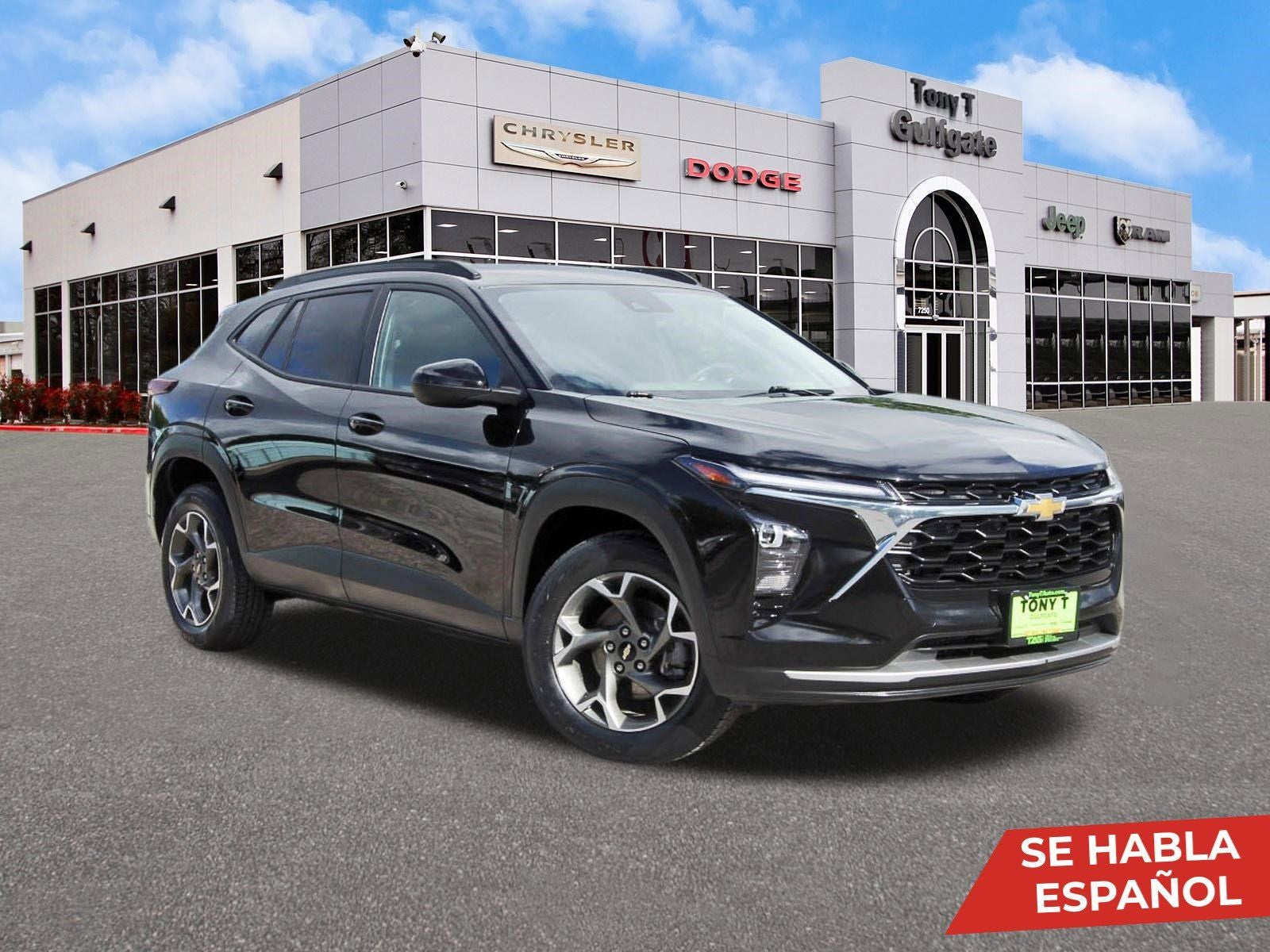 2025 Chevrolet Trax LT in Mosaic Black Metallic — front three-quarter view